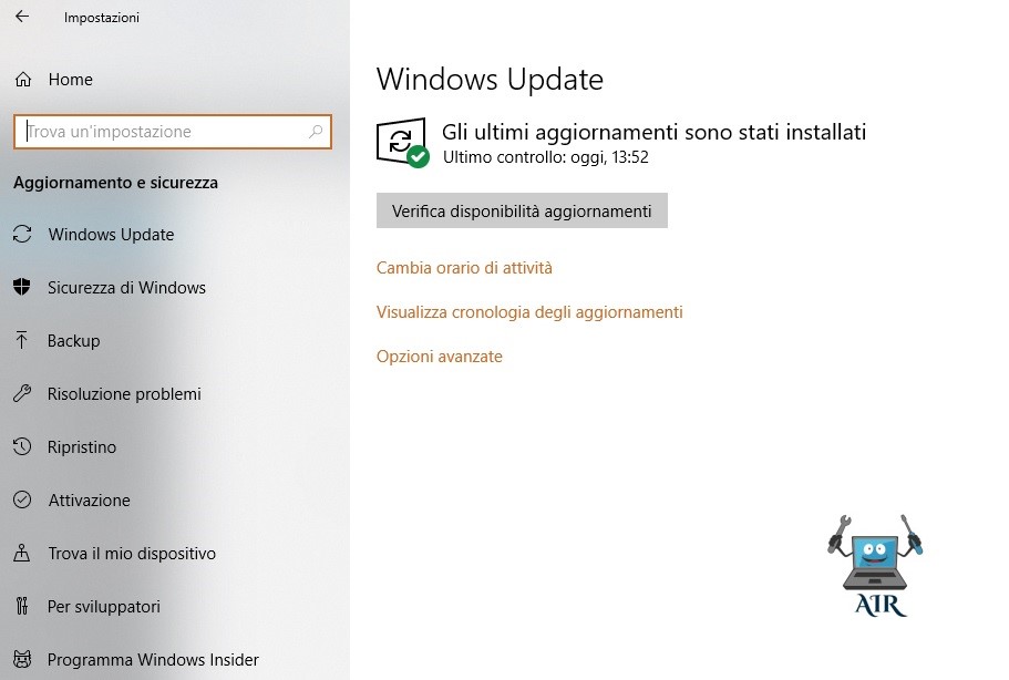 aggiornamento Windows 10